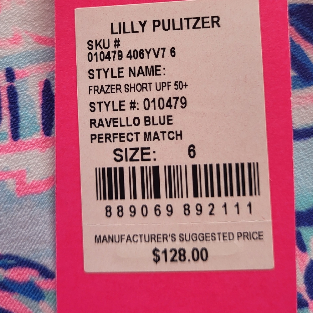 Lilly Pulitzer set Ravello Blue Print Tank Top with built-in Bra & Skort nwt - Picture 8 of 8